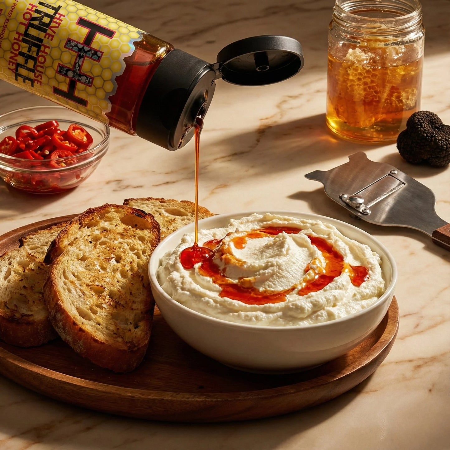 BEST SELLING 2 Pack. 1 bottle Hot Honey, 1 bottle TRUFFLE Hot Honey